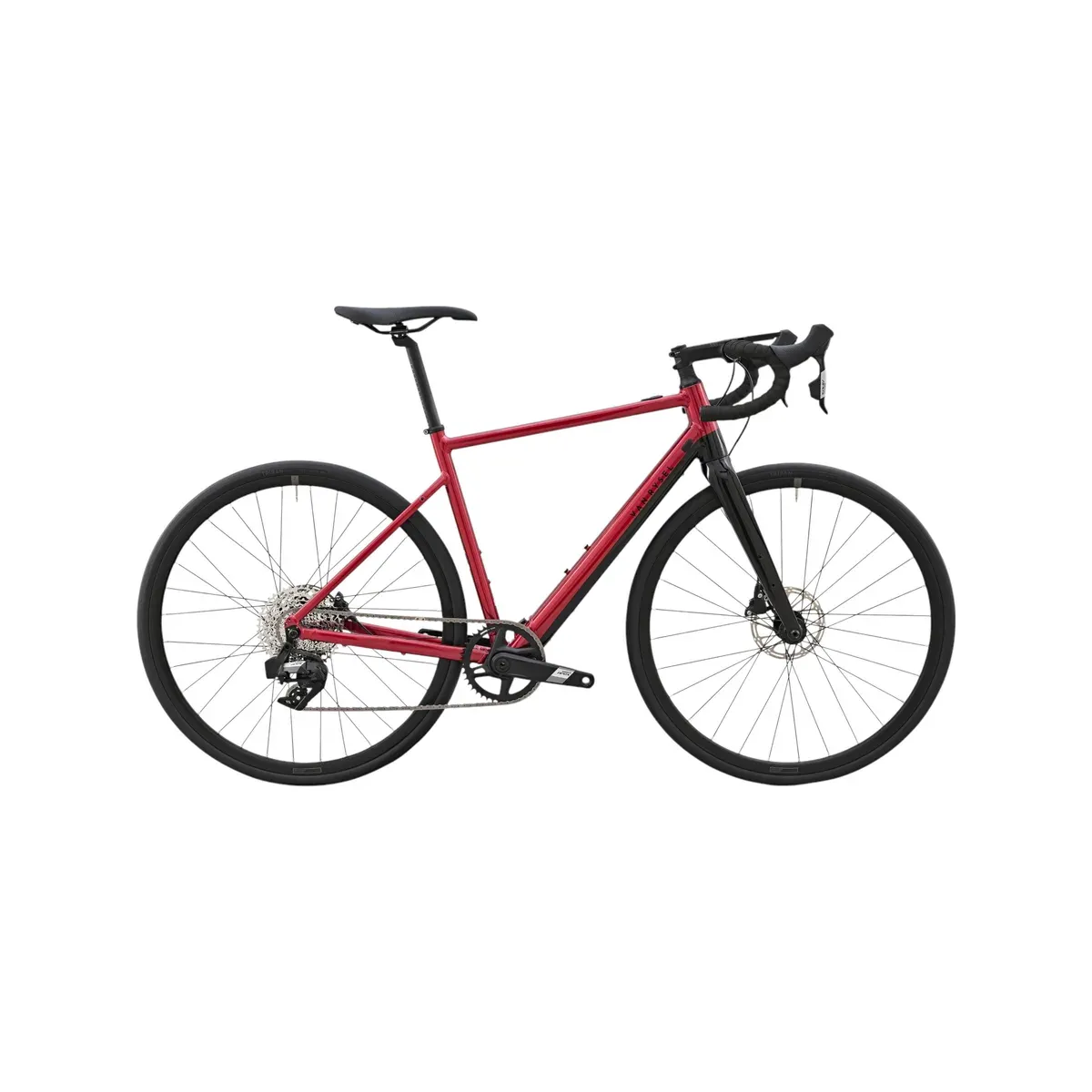 Decathlon E-EDR AF Apex AXS rouge de profil, transmission SRAM à plateau unique